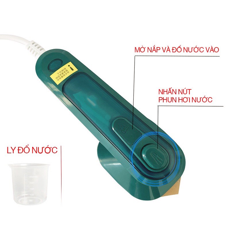 Bàn là hơi nước cầm tay mini [CHÍNH HÃNG - BẢO HÀNH 12 THÁNG] - Bản ủi hơi nước mẫu mới nhất, ủi khô hay ướt tùy ý