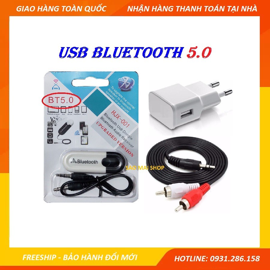 USB Bluetooth 5.0 Dongle HJX-001 - Loại tốt chống nhiễu cho Amply, Equalizer, mixer, vang, nâng tiếng