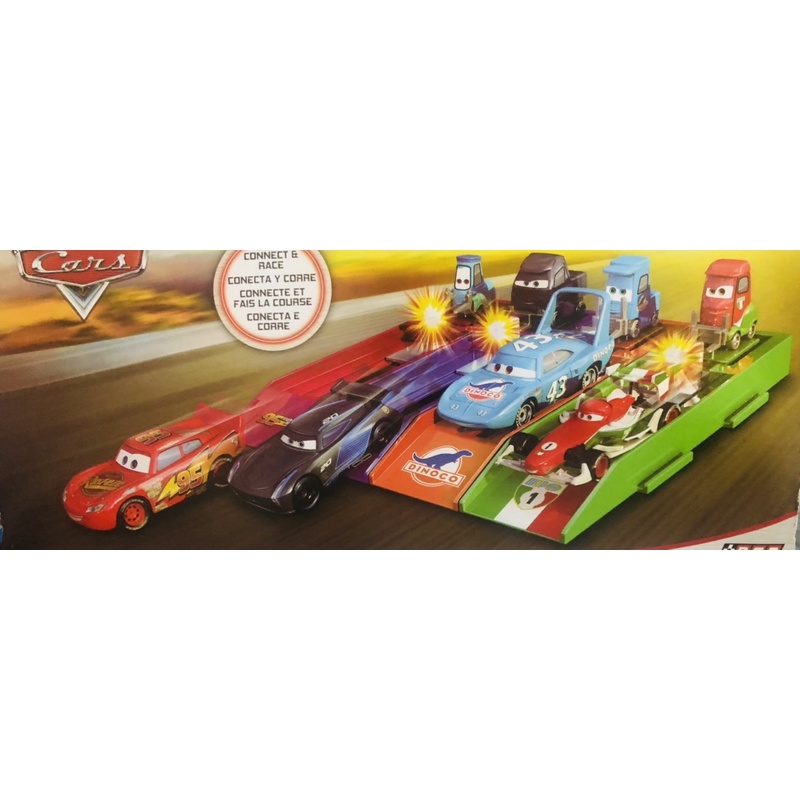 Bộ 3 xe Disney car metal có động cơ tạo đà xe chạy và ray