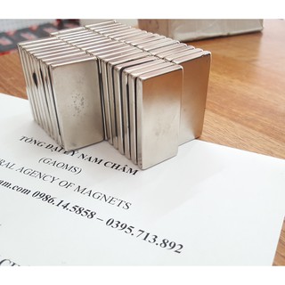 Nam châm đất hiếm 50x25x5mm lực hít cực mạnh