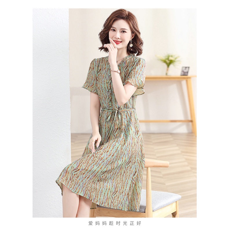 váy cho phụ nữ trung niên  váy trung niên sang trọng dự tiệc Đầm Chiffon Eo Cao Phong Cách Phương Tây Thời Trang Mùa Hè 2022 Mới Mẻ Cho Phụ Nữ Trung Niên Đầm Chiffon Eo Cao Phong Cách Phương Tây Thời Trang Mùa Hè 2022 Mới Mẻ Cho Phụ Nữ Trung Niên