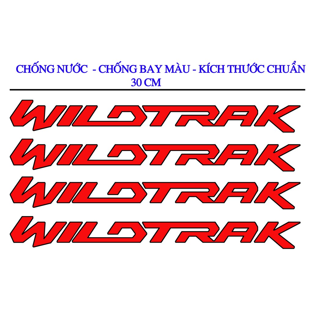 BỘ 2 TEM LOGO WILDTRAK 30CM CHO XE BÁN TẢI  DECAL CAO CẤP CHỐNG NƯỚC