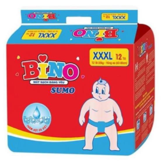 ( Tặng quạt điện thoại) Combo 6 gói tã dán Bino sumo XXXL12