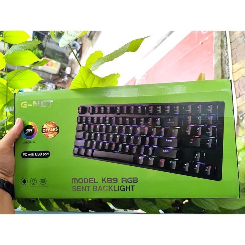 Bàn phím cơ led RGB Gnet K89 phím Tenkeyless BH 24 tháng - Phong Thanh Dương