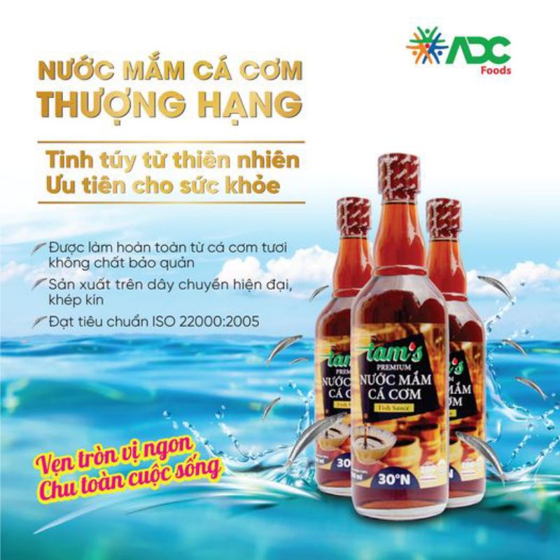 NƯỚC MẮM CÁ CƠM TAM'S 30° ĐẠM- 500ML/CHAI