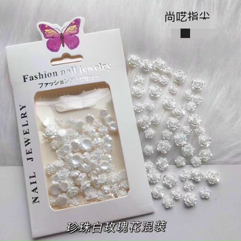 Set charm nơ, gấu, thỏ, hoa trang trí móng, phụ kiện nail cao cấp