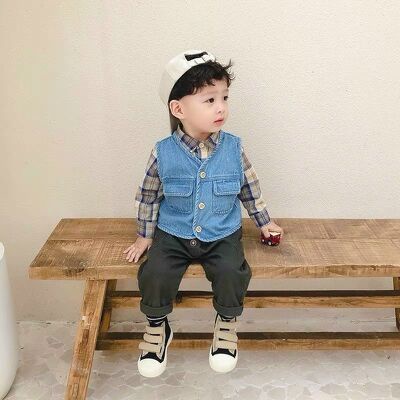 BÁN SỈ - COMBO 2 ÁO BÒ GILE XANH BE CHO BÉ TRAI BT163