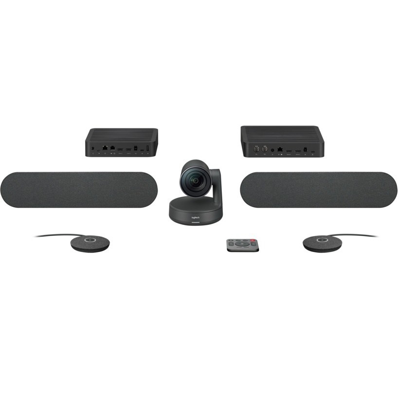 Camera hội nghị Logitech Rally Plus ( 1 cam, 2 speaker, 2 mic,1 table Hub, 1 DisplayHub)