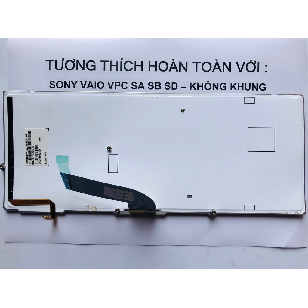 Bàn Phím Laptop SONY Vaio VPC SA SB SD Không Khung Hàng Mới 100% Bảo Hành 12 Tháng Toàn Quốc