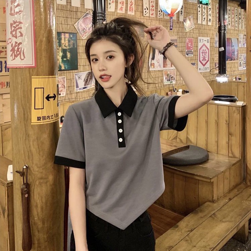 Áo polo Ngắn Tay Phong Cách Hàn Quốc Thời Trang Mùa Hè Dành Cho Nữ