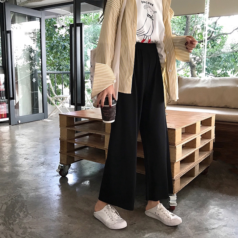 Quần dài ống suông rộng lưng cao phong cách Hàn Quốc | BigBuy360 - bigbuy360.vn