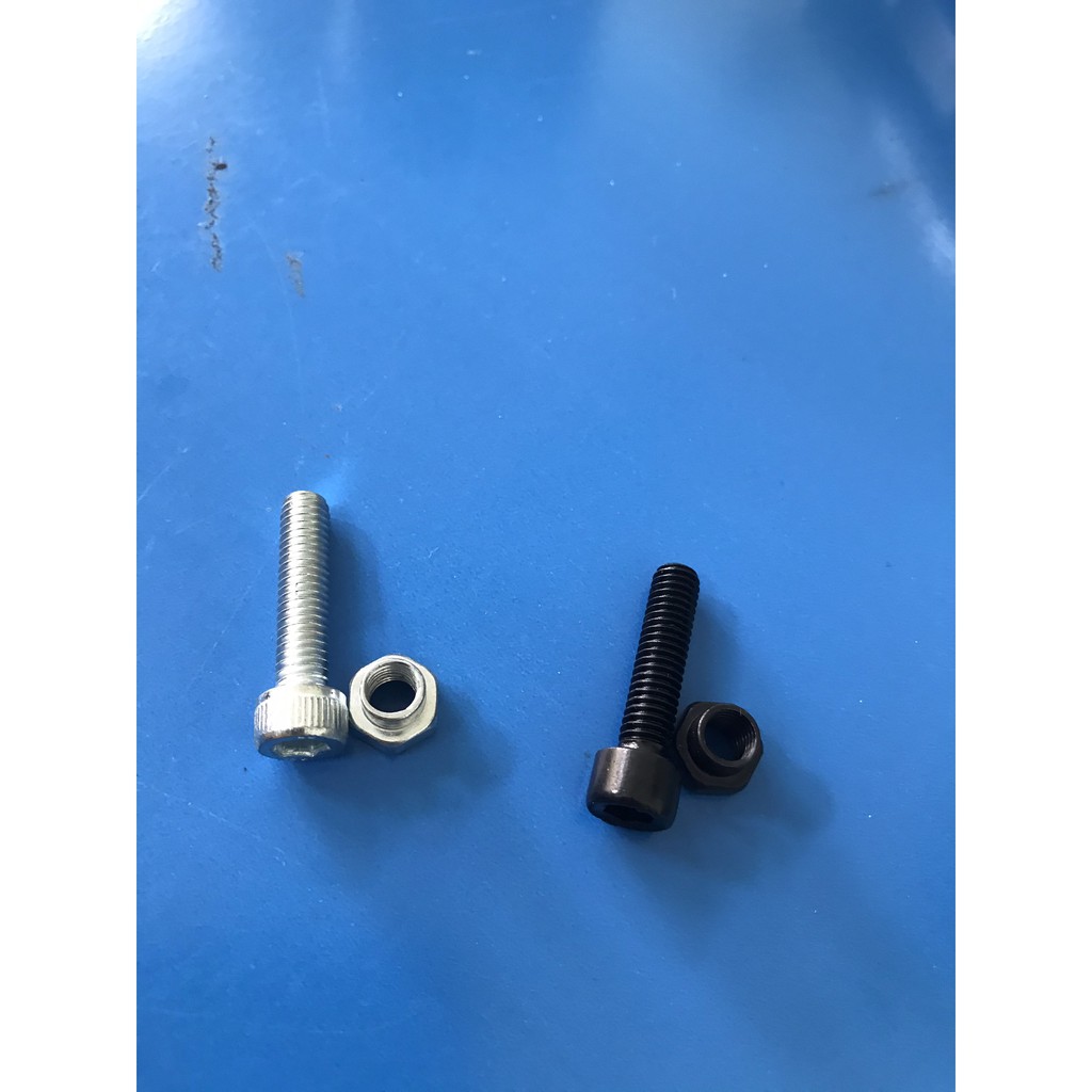 Combo 10 con Bu lông M6 lục giác chìm đầu trụ thép đen, thép mạ kẽm công nghiệp bulong
