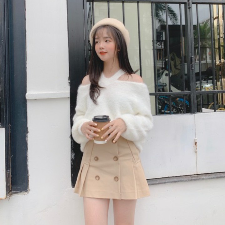 ÁO LEN LÔNG KHOÉT VAI