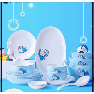 ☄️ trọn bộ bát đĩa màu xanh doraemon hàng cao cấp 💥