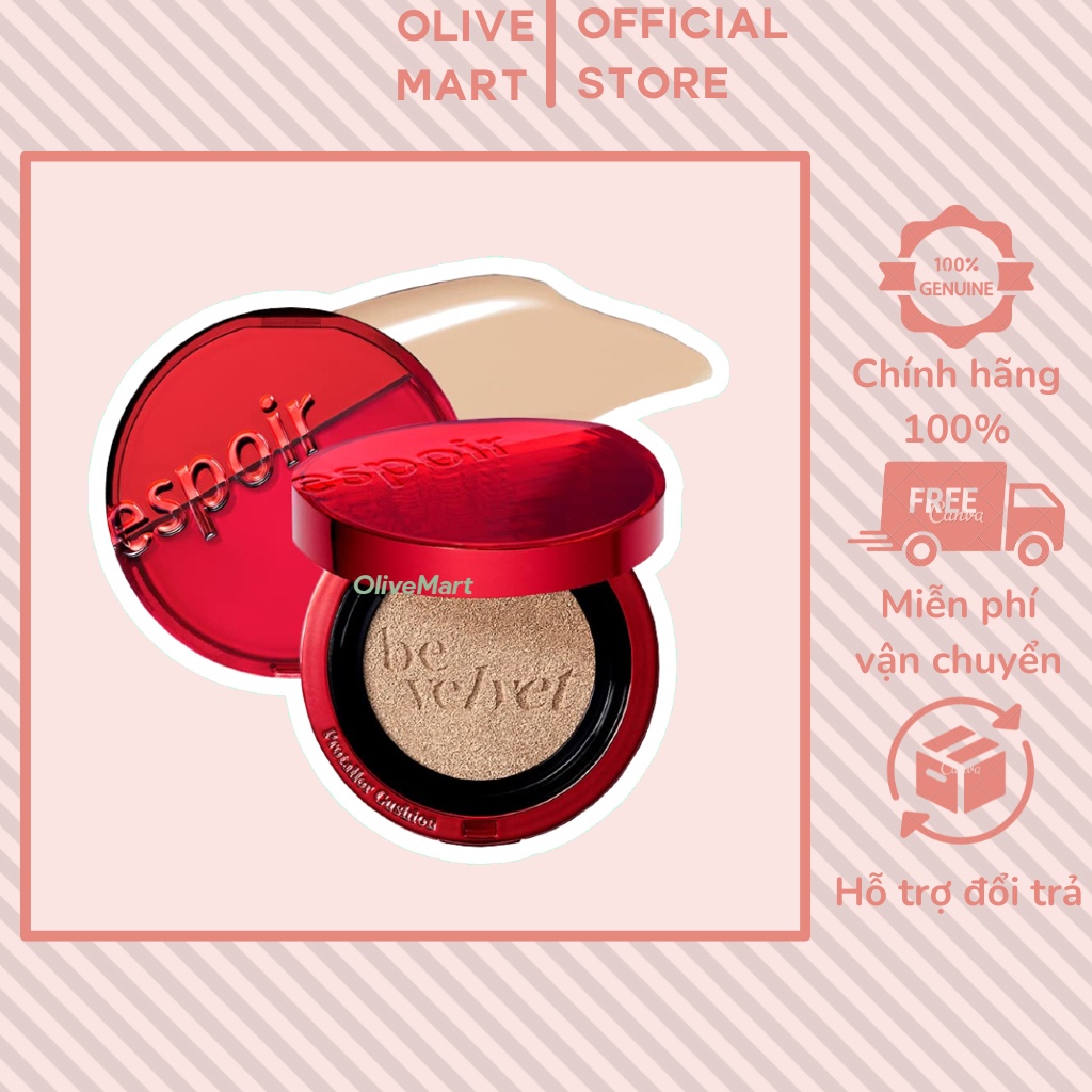 Phấn nước che phủ Espoir Pro Tailor Be Velvet Cover Cushion SPF34 PA++ 5.0