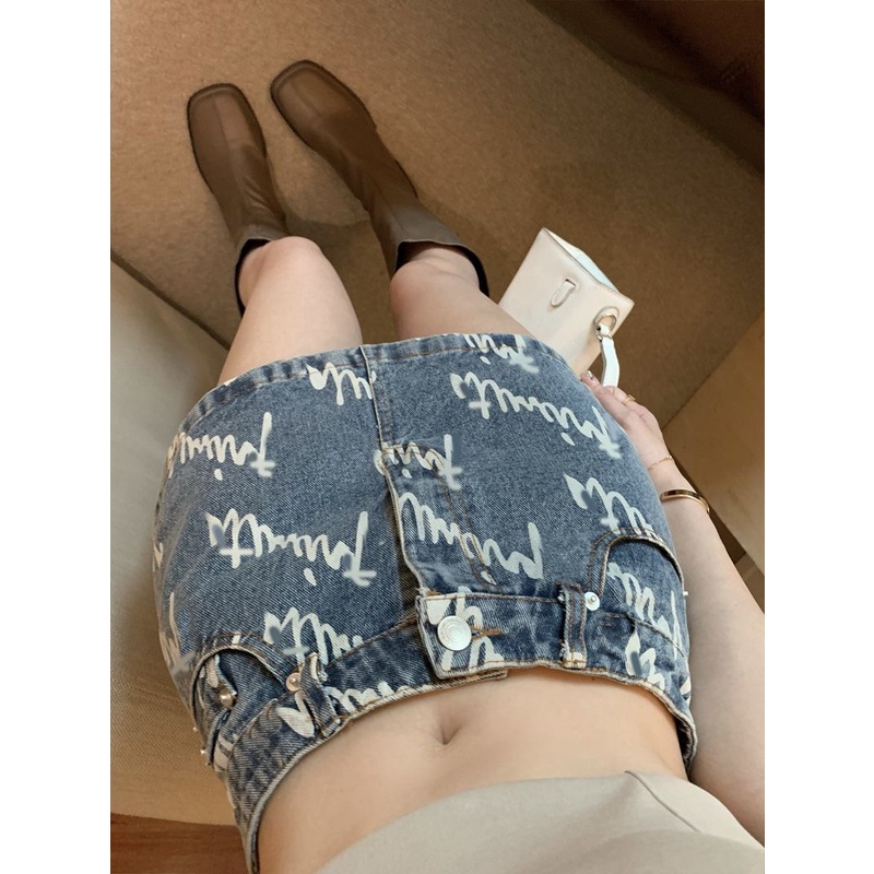 Chân váy jean Chữ A Lưng Cao Phong Cách Retro Cho Nữ | BigBuy360 - bigbuy360.vn