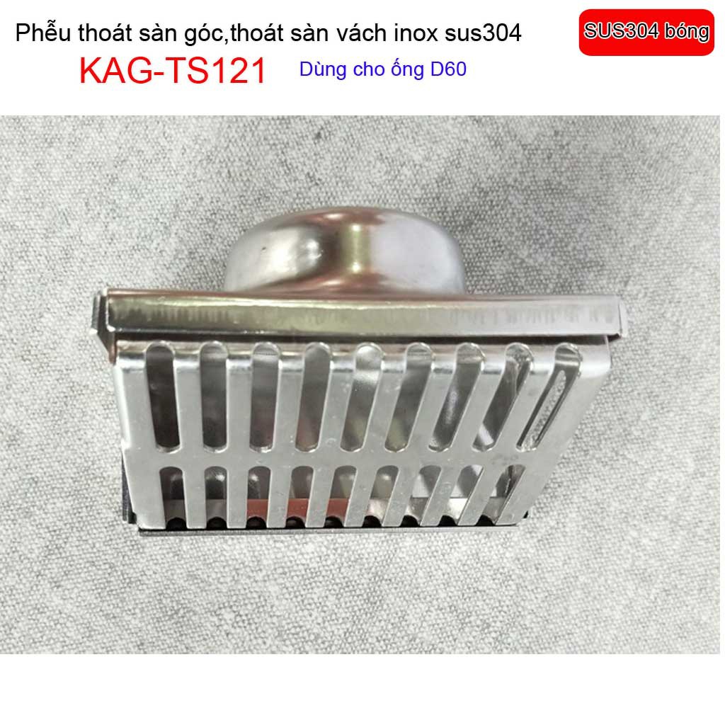 Phễu thoát nước mưa thoát ngang D60 KAG-TS121, phễu thoát nước vách tường hành lang, ban công thoát góc tường