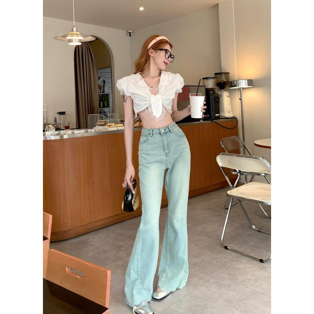 Quần Denim Ống Loe Thời Trang Dạo Phố Cá Tính 62974