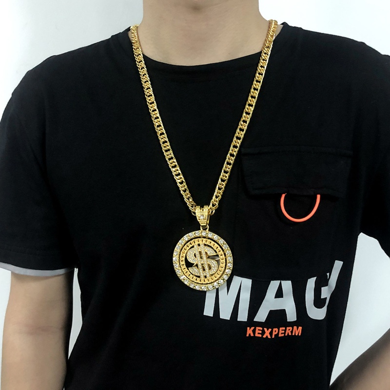 Vòng cổ Mạ Vàng / Bạc Mặt Hình Tờ Tiền Đô La Phong Cách Hip Hop
