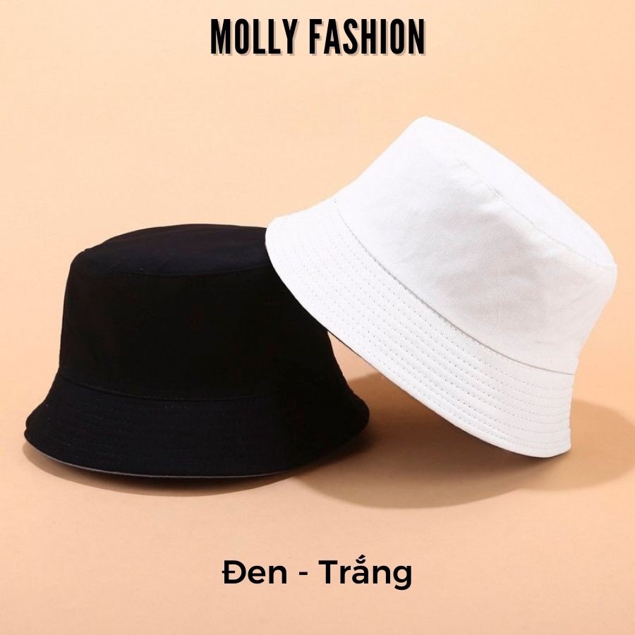Mũ bucket trơn Unisex  Nón tai bèo trơn 2 mặt phong cách Ulzzang Molly Fashion – NB02