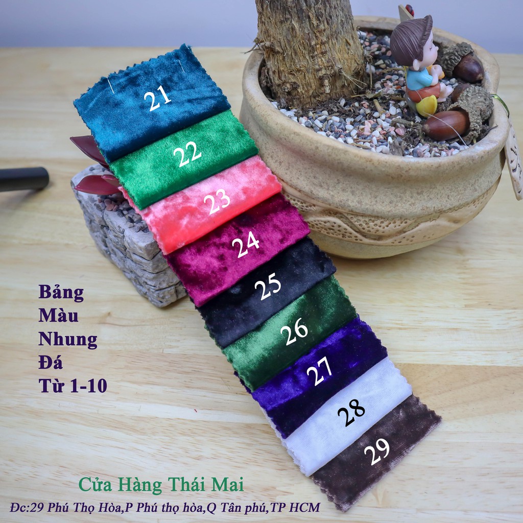 Vải nhung đá cao cấp chính phẩm 31 màu Hàng đẹp cao cấp ThaiMaiTM
