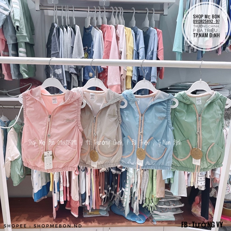 Áo Gile gió Hrnee 2 lớp cho bé trai bé gái