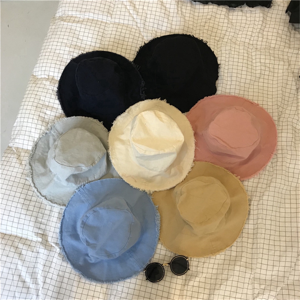 Nón Bucket chất Cotton thiết kế đơn giản hợp thời trang