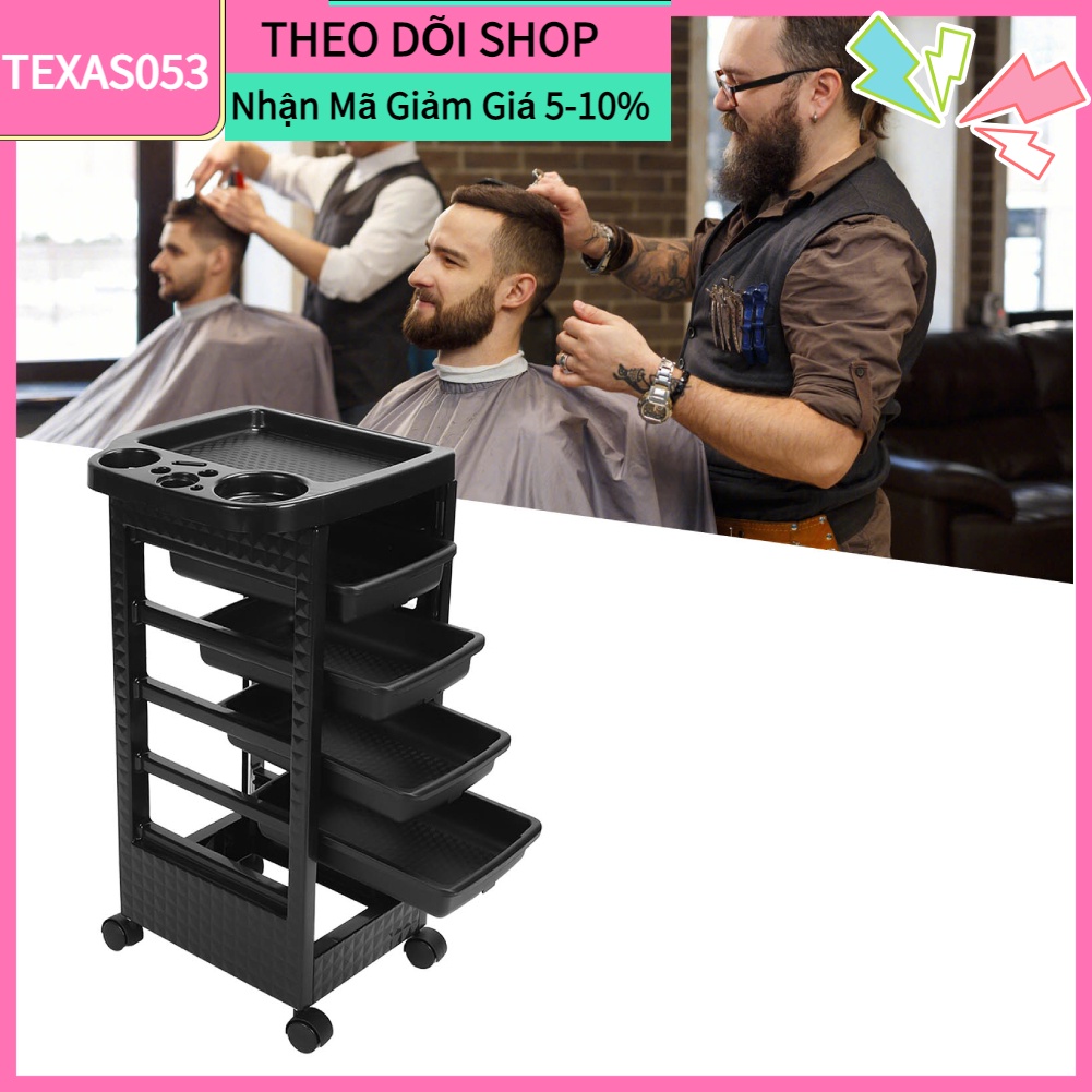 [Hàng Sẵn] Xe đẩy làm tóc Xe đẩy Salon có thể tháo rời nhiều lớp chuyên nghiệp có bánh xe đi chuyển【Texas053】