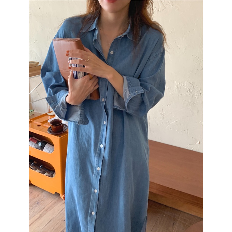 Váy Sơ Mi Denim Dài Rộng Rãi 45911