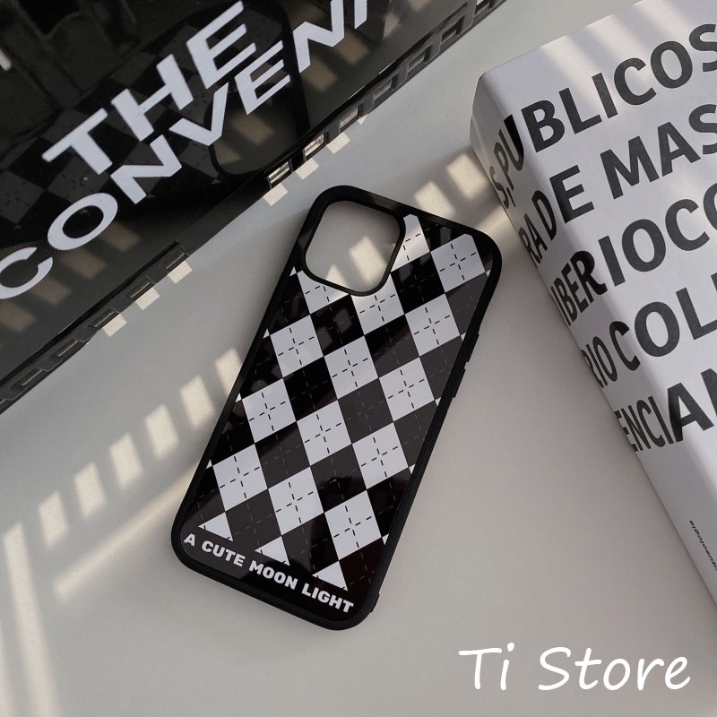 Ốp Lưng Caro Black White iP [ TI STORE ]