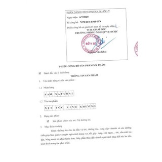 (SAM NATURAL) TINH DẦU XỊT TÓC (MỌC TÓC)