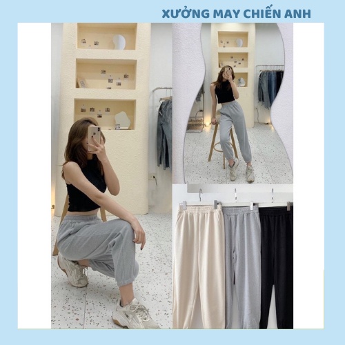 Quần jogger nhung tăm mịn bo chun gấu , quần thể thao bo LOẠI 1