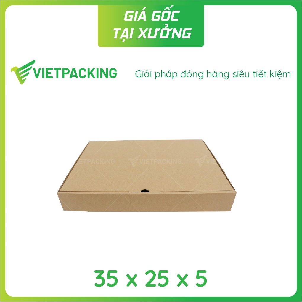 35x25x5 - 15 hộp carton nắp gài đẹp, giấy cứng V196