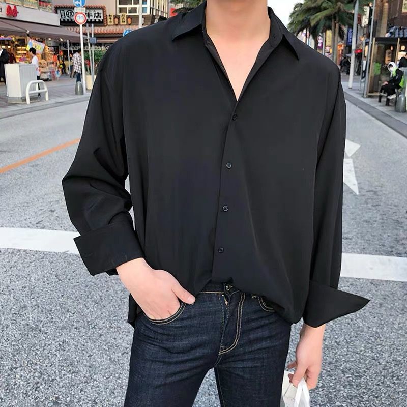 Áo Sơ Mi Tay Dài Màu Trơn Thời Trang Mùa Hè Hàn Quốc | BigBuy360 - bigbuy360.vn