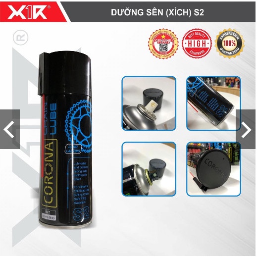 Rửa Sên Xích + Dưỡng Xích Chính Hãng X1R + Chổi Cọ 3 chiều Cho Các Dòng Xe Máy