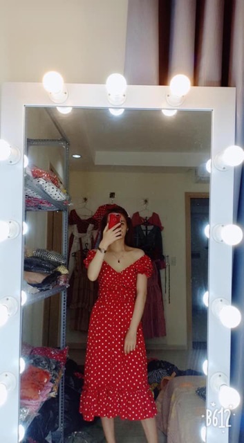 Đầm tay phồng dây rút (hình thật+video) | BigBuy360 - bigbuy360.vn