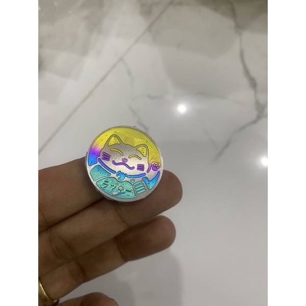 Logo Titan Mèo Thần Tài Sẵn Keo Dán 3M gắn xe máy nhiều vị trí