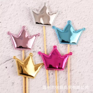 Set 5 que vương miện bóng mix màu MỚI_Phụ kiện trang trí bánh sinh nhật
