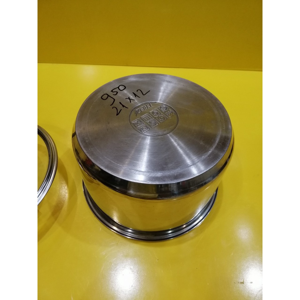 Thố inox nội địa Nhật, size 21cm, cao 12cm (mã 950), Dùng được bếp từ