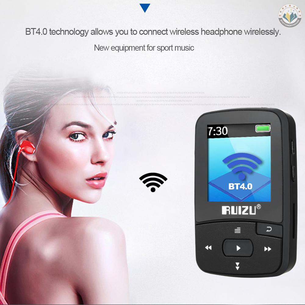 Máy Nghe Nhạc Mp3 Ruizu X50 8gb 1.5in Kết Nối Bluetooth Hỗ Trợ Thẻ Tf