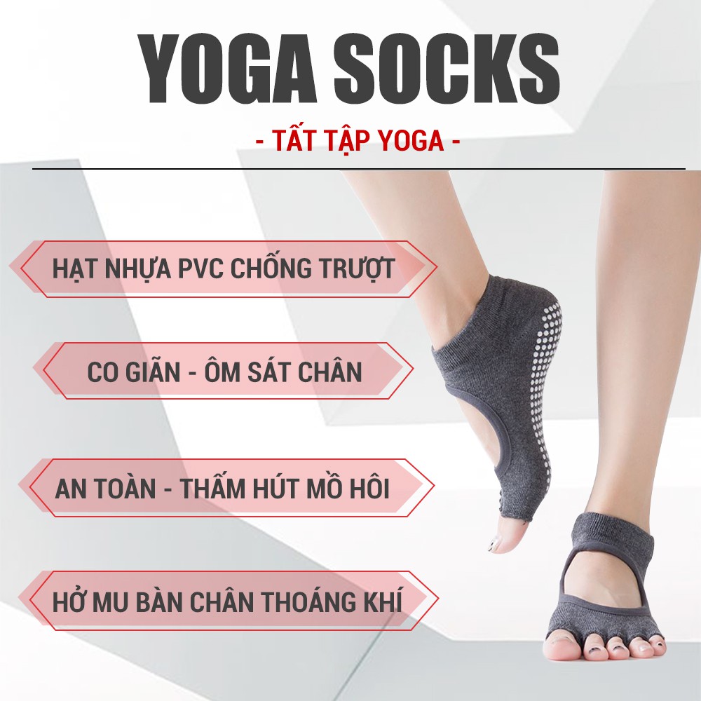 Tất tập Yoga, múa ba lê chống trơn trượt hở ngón GoodFit GF002YS _LEMAPORT Tất tập Yoga, múa ba lê chống trơn trượt hở n