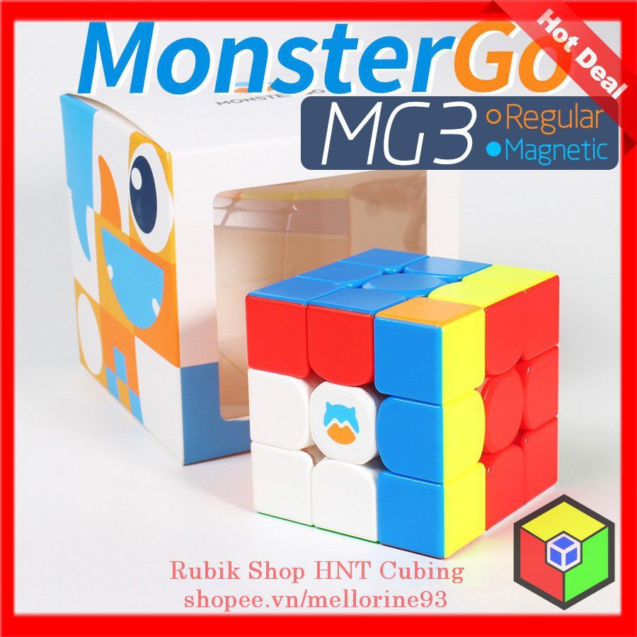 Rubik 3x3 Gan Monster Go MG3 3x3x3 Đồ Chơi Rubic Khối Lập Phương 3 Tầng HNT Cubing