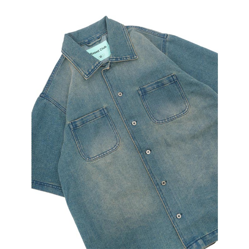 Based Club Vaselina Washing Blue Denim Shirt