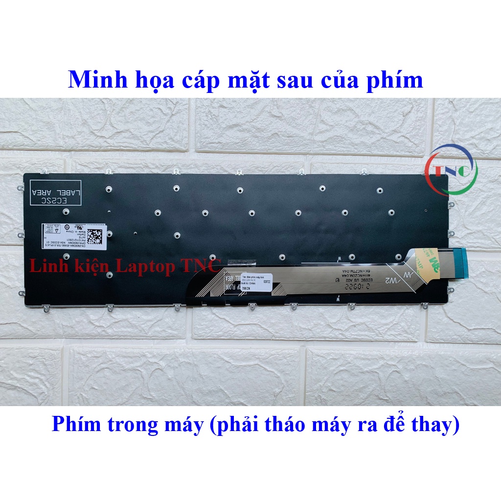 Bàn Phím Laptop Dell Inspiron 7566 7567 5565 5567 5570 5575 7778 7779 7577 7773 Zin có Led / Không Led - phím trong máy