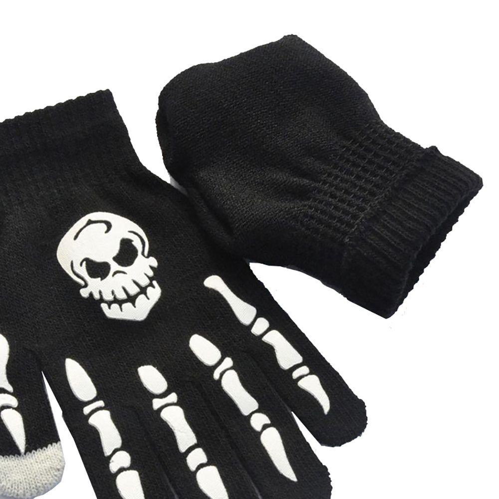 Đôi Găng Tay Hở Ngón Phát Sáng Hình Bộ Xương Độc Đáo Thời Trang