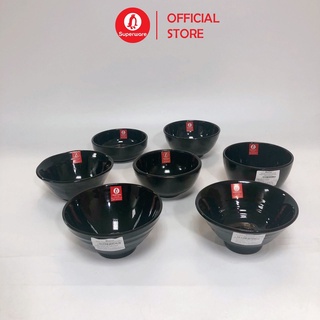 Bát cơm SUPERWARE Nhựa Phíp 100% Melamine Đen - Black