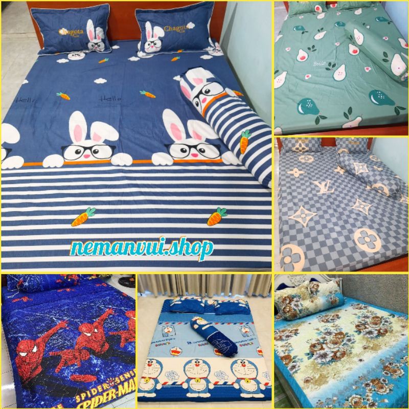 Bộ ga, vỏ gối cotton poly 4 món