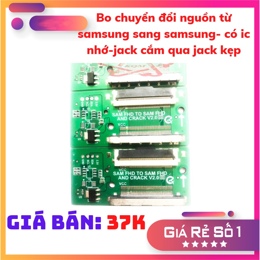 Bo chuyển đổi nguồn từ samsung sang samsung- có ic nhớ-jack cắm qua jack kẹp