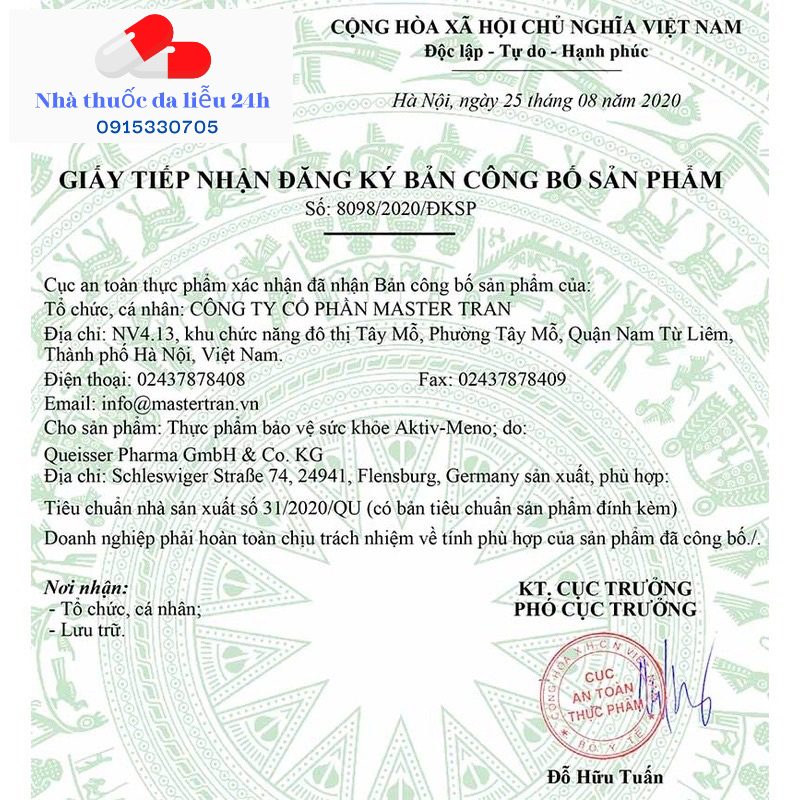 Viên uống cân bằng nội tiết tố nữ Doppel Herz Aktiv Meno Chính hãng - Nhà thuốc da liễu 24h