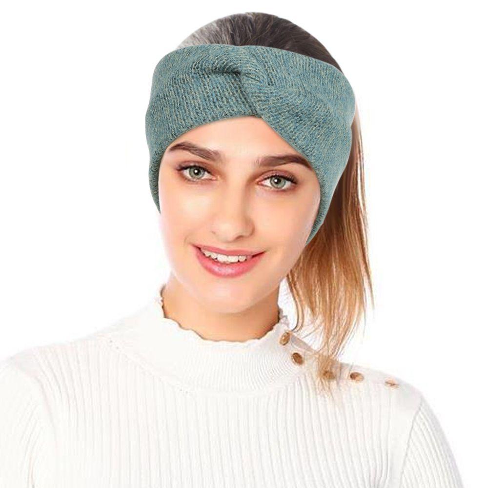 Băng Đô Turban Đan Chéo Co Giãn Thời Trang Thu Đông Cho Nữ